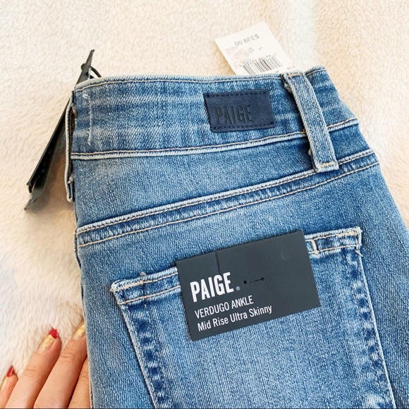 NWT Paige Verdugo Ankle Skinny Jean Beaded Sides - Picture 4 of 14